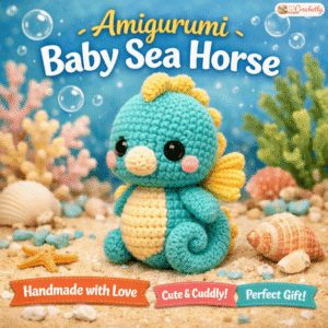 Amigurumi seahorse crochet pattern PDF for creating a cute baby sea horse