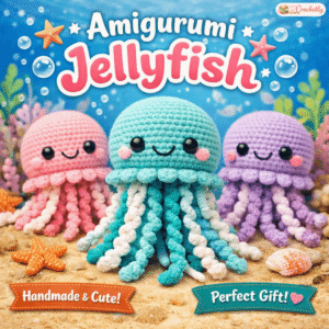Amigurumi jellyfish crochet pattern digital PDF for a cute sea animal crochet project