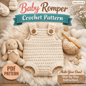 Baby Romper Crochet Pattern - handmade crochet baby romper PDF pattern