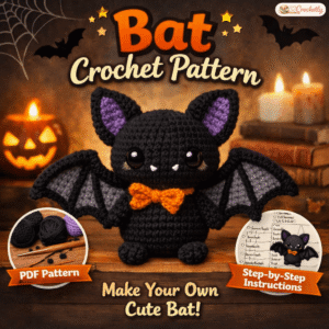 Cute Bat Crochet Pattern PDF for Amigurumi Halloween Plush – Instant Digital Download