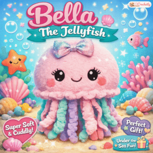 Bella The Jellyfish crochet pattern PDF digital download cute sea animal amigurumi pattern