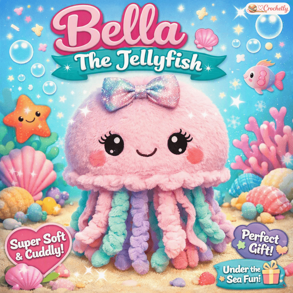 Bella The Jellyfish crochet pattern PDF digital download cute sea animal amigurumi pattern
