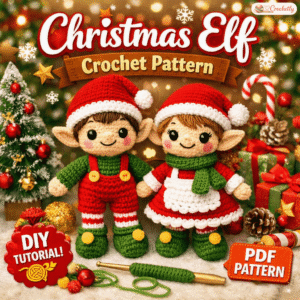 Christmas Elf Crochet Pattern PDF – Easy Amigurumi Christmas Elf Crochet Pattern Instant Digital Download