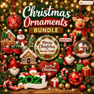 Christmas Ornaments Crochet Pattern Bundle – Printable PDF Crochet Patterns for Handmade Christmas Tree Decorations and DIY Holiday Crafts