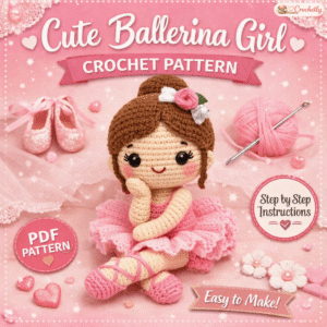 Cute ballerina girl crochet pattern handmade amigurumi doll