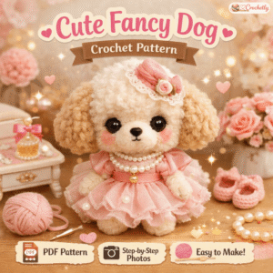 Cute dog amigurumi crochet pattern handmade project