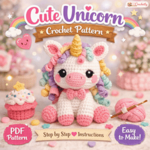 Cute Unicorn Crochet Pattern PDF amigurumi unicorn crochet toy