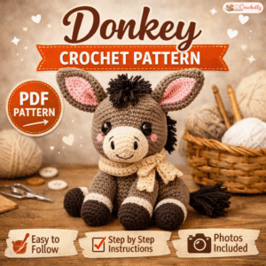Donkey Crochet Pattern PDF cute crochet animal pattern
