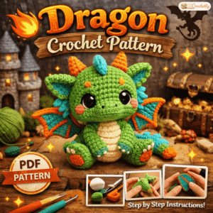 Dragon Crochet Pattern – cute handmade amigurumi dragon PDF crochet pattern