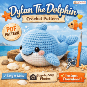 Dylan The Dolphin crochet pattern amigurumi sea animal PDF