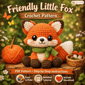 Friendly Little Fox Crochet Pattern cute fox amigurumi crochet PDF pattern