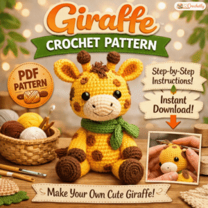 Giraffe crochet pattern PDF for making a cute handmade amigurumi giraffe