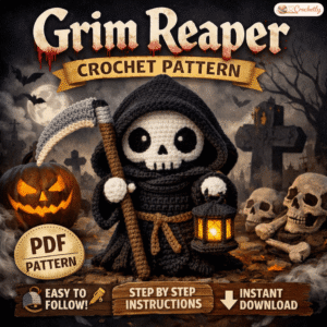 Halloween Grim Reaper amigurumi crochet pattern