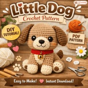 Little dog crochet pattern cute puppy amigurumi PDF digital download