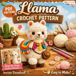 Llama crochet pattern PDF – cute handmade crochet llama amigurumi