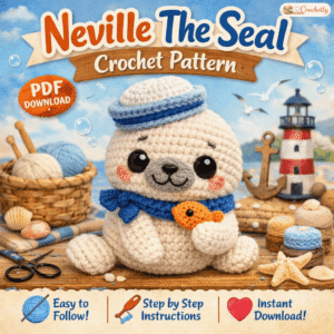 Neville The Seal Crochet Pattern PDF – cute seal amigurumi sea animal crochet pattern