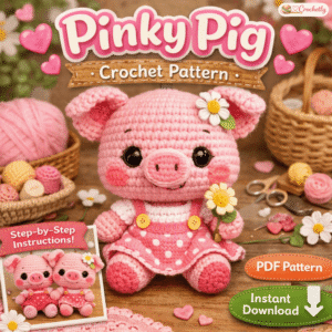 Pinky Pig Crochet Pattern – Cute Pig Amigurumi PDF Crochet Pattern