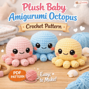 Plush baby amigurumi octopus crochet pattern for a cute handmade sea animal project