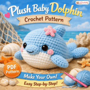 Plush Baby Dolphin Crochet Pattern cute sea animal amigurumi digital PDF crochet pattern