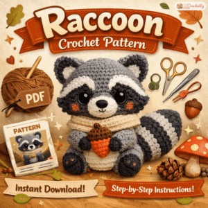 Raccoon Crochet Pattern cute amigurumi woodland animal PDF crochet pattern