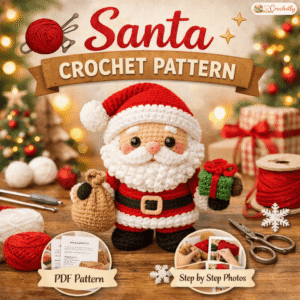 Santa Crochet Pattern PDF digital download for Christmas crochet project