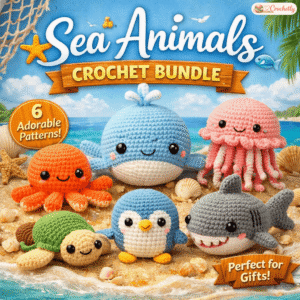 Sea Animals Crochet Bundle ocean crochet patterns digital PDF download