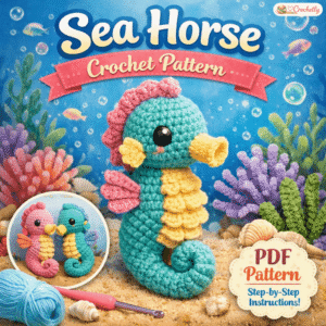 Sea Horse crochet PDF pattern for DIY crafters, crochet enthusiasts and handmade projects
