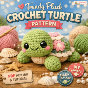 Trendy plush crochet turtle pattern with cute handmade turtle amigurumi design