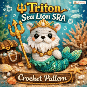 Triton sea lion crochet pattern PDF for handmade sea animal amigurumi