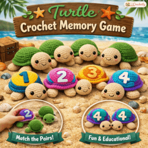 Turtle Crochet Memory Game Pattern – Cute Crochet Turtle Toy Digital PDF